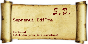 Seprenyi Dóra névjegykártya